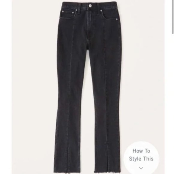 Abercrombie & Fitch Denim - Abercrombie High Rise Slit Front Skinny Jeans - Black Wash - Size 30 🖤✨